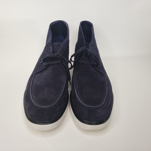 Vince. Wayde Suede Blue Navy Moc Toe Chukka Boots